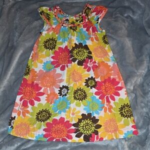 Cherokee Multicolor Floral Dress With Cap Sleeves 4T